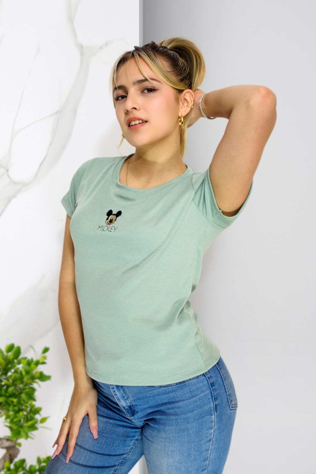 Remera Mickey bordada